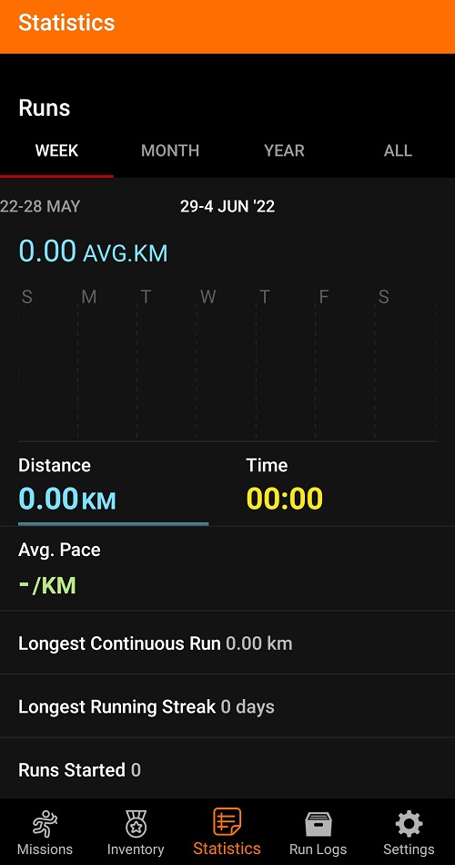 Dustland runner app: Track your running stats